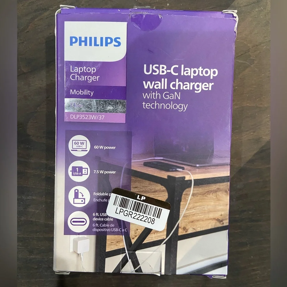 Philips White USB-C Wall Charger with GaN Technology